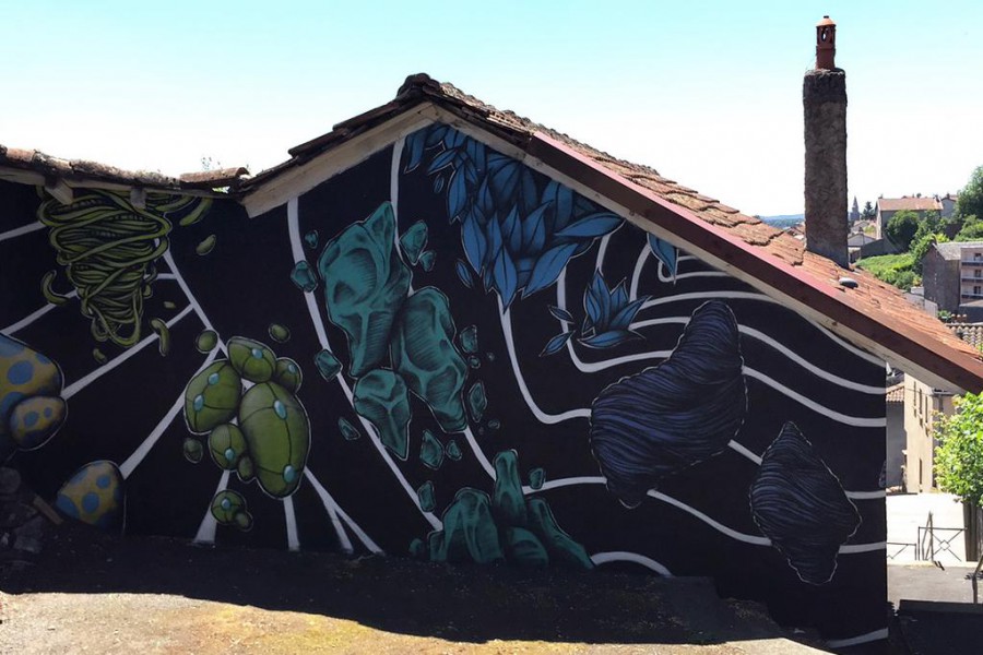 Street art facade maison